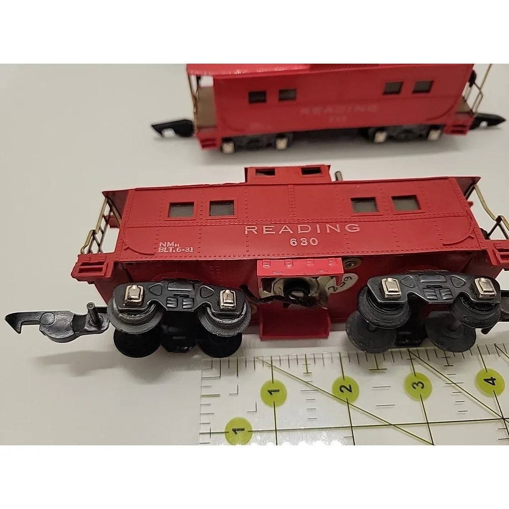 Lot of 3 American Flyer S 630 Reading Red Illuminated Caboose Train Cars